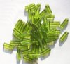 50 5x15mm Transparent Olivine Glass Rectangle Beads